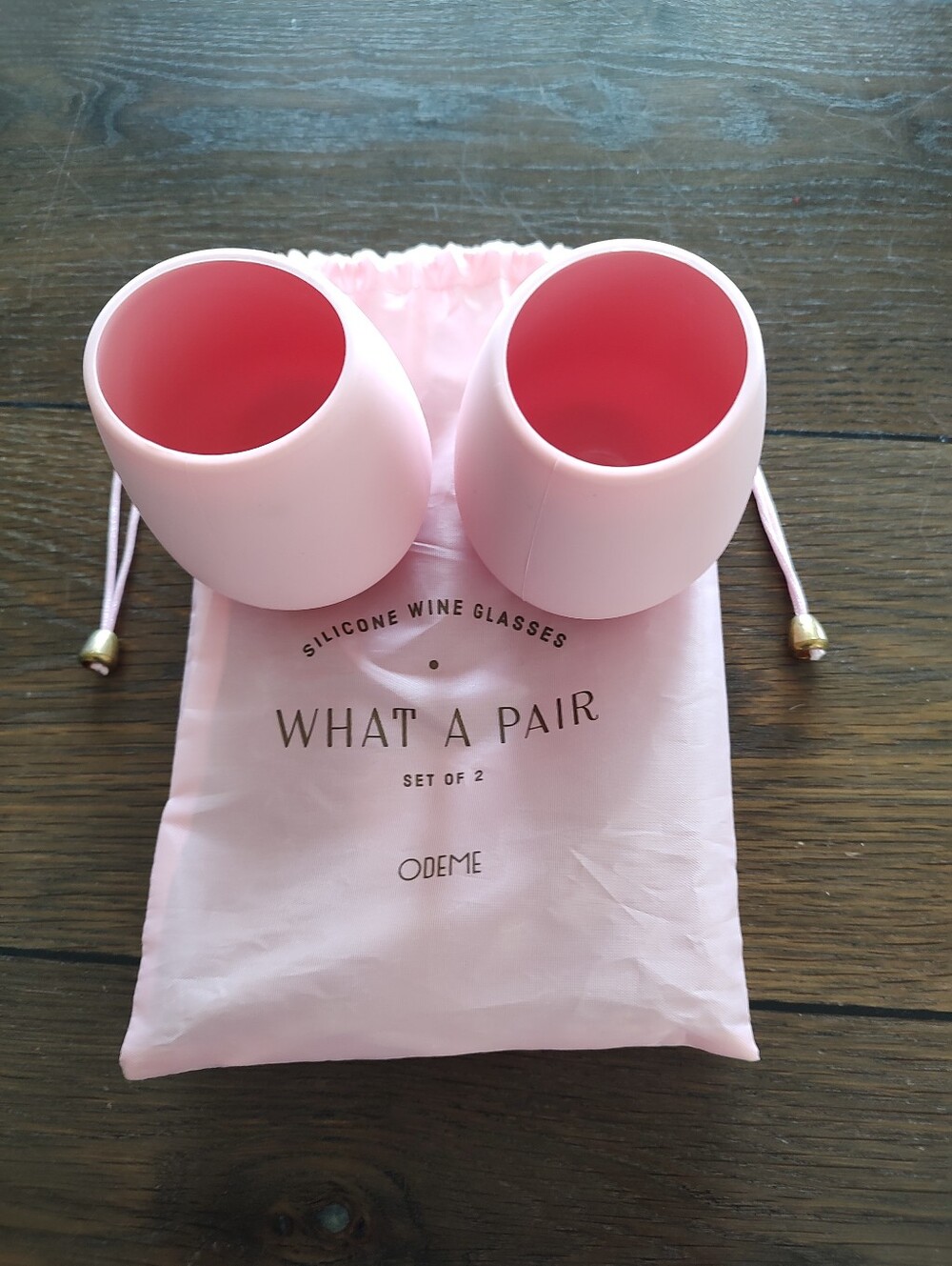 Odeme Pink Silicone Stemless Wine Glasses with Pouch #picnic #beach #poolside